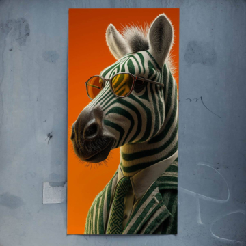 Stylowy portret zebry - plakat
