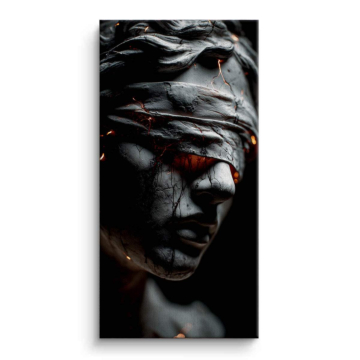 Retrato oscuro de lucha interior - cuadro en lienzo