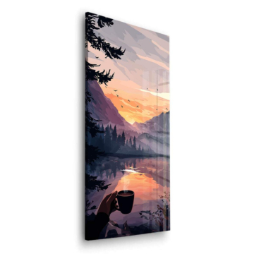 Bergsee Morning Kaffe - Acrylglasbild