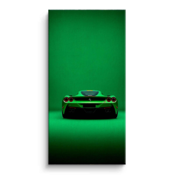 Green Hypercar Rear Canvas Art