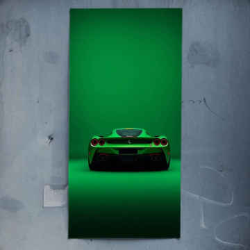 Green Hypercar Rear Poster Art