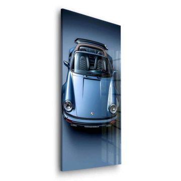 Porsche Inspired Blue Roadster Acrylic Glass Art