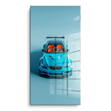 Coche azul circuito inspirado en BMW M4 - cuadro PVC brillante