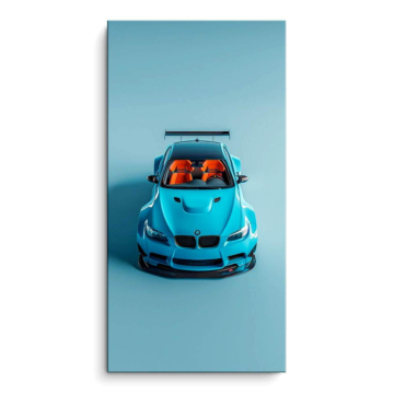 Coche azul circuito inspirado en BMW M4 - cuadro PVC mate