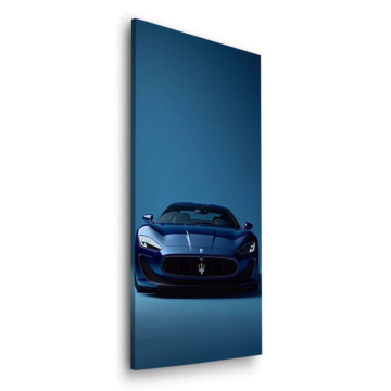 Maserati Inspired Blue Sports Car Dibond Matt Art
