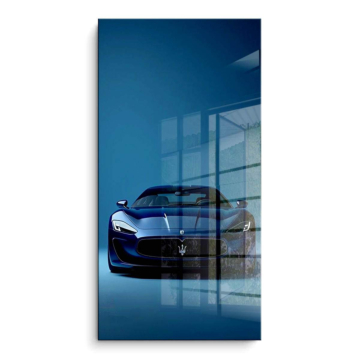 Maserati Inspired Blue Sports Car PVC Gloss Art