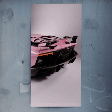 Superdeportivo rosa inspirado en Lamborghini - póster