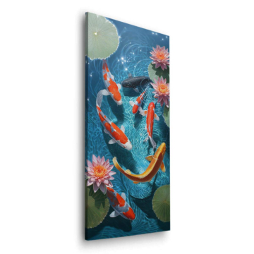 Moonlit Koi Pond Dibond Matt Art