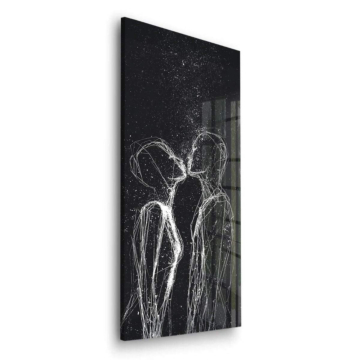 Minimal Kiss Line Art Acrylic Glass Art