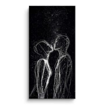 Minimal Kiss Line Art Canvas Art
