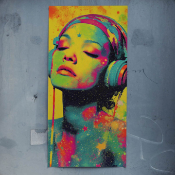 Cosmic Headphones Portrait Poster Art