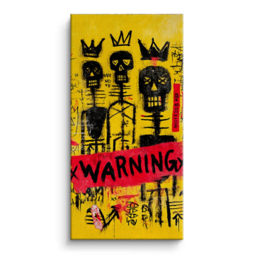 Warning Street Art Skulls Canvas Art