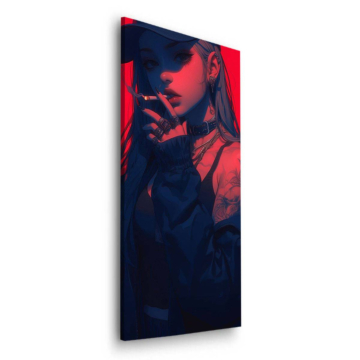 Red Shadow Streetwear Woman Dibond Matt Art