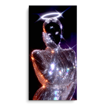 Glitzernde kosmische Frau - PVC-Bild matt