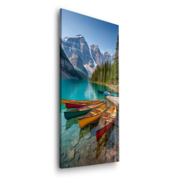Bergsee Canoe - Acrylglasbild