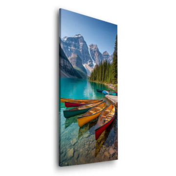 Bergsee Canoe - Dibond-Bild matt