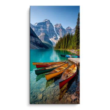 Bergsee Canoe - PVC-Bild matt