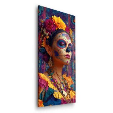 La Catrina Floral Portrait Acrylic Glass Art