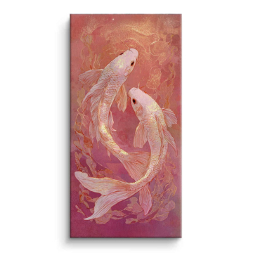 Blush Koi Fish Canvas Art