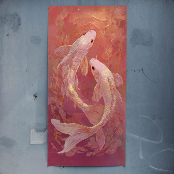 Rosado Koi Fish - póster