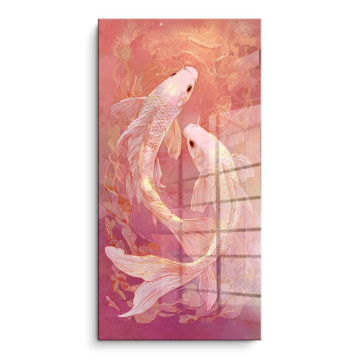 Rosado Koi Fish - cuadro PVC brillante