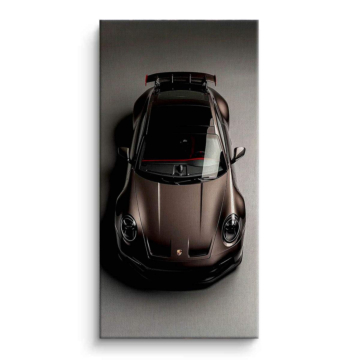 Porsche Inspired Bronze Sports Car Canvas Art