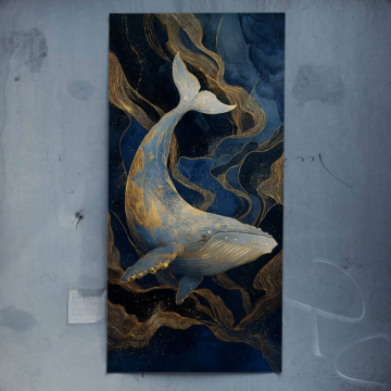 Fantasía de ballena en el bosque - póster