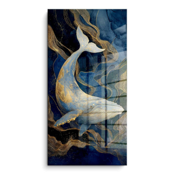 Fantasía de ballena en el bosque - cuadro PVC brillante
