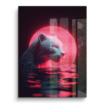 Neon White Bear Sunset PVC Gloss Art