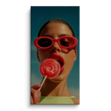 Red Sunglasses Lollipop Canvas Art