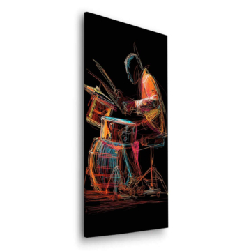 Neon Jazz Drummer Dibond Matt Art