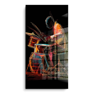 Neon Jazz Drummer PVC Gloss Art