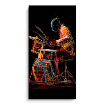 Neon Jazz Drummer PVC Matt Art