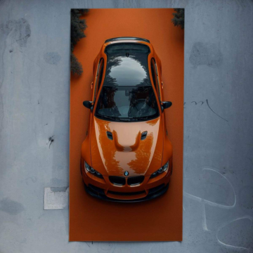 Bolide orange inspiré de BMW - poster