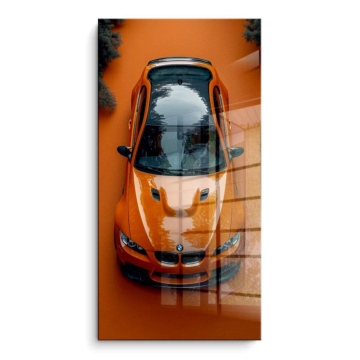 Superdeportivo naranja inspirado en BMW - cuadro PVC brillante