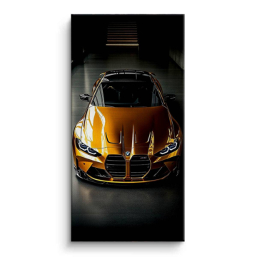 BMW M4 Inspired Gold Car Canvas Art