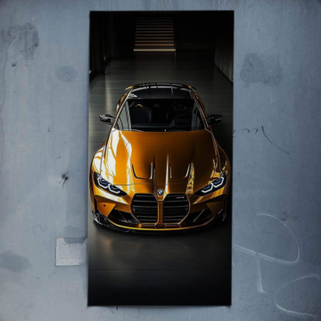 Bolide doré inspiré de BMW M4 - poster
