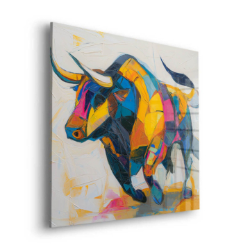Color Spectrum Bull Acrylic Glass Art