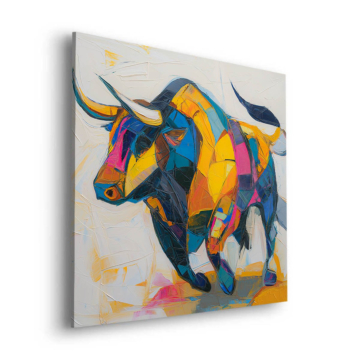 Taureau au spectre de couleurs - tableau Dibond mat