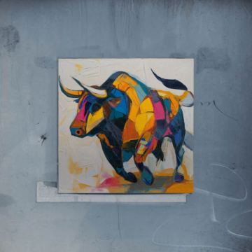 Taureau au spectre de couleurs - poster
