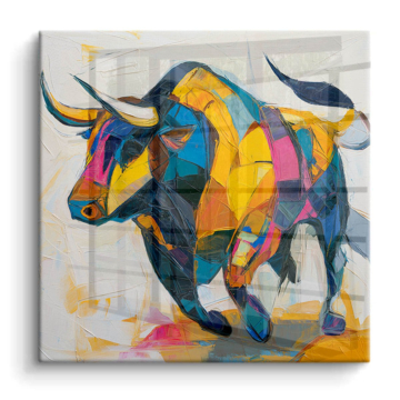 Taureau au spectre de couleurs - tableau PVC brillant