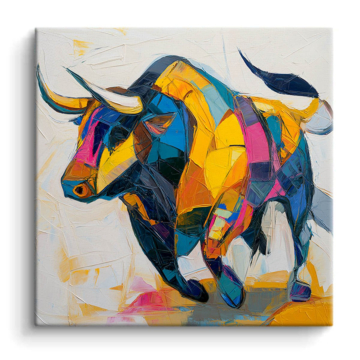 Taureau au spectre de couleurs - tableau PVC mat