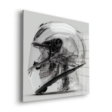 Fahrer-Totenkopf mit Helm - Acrylglasbild