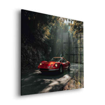 Ferrari Dino Inspired Forest Drive Acrylic Glass Art