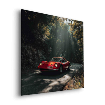 Waldfahrt inspiriert von Ferrari Dino - Dibond-Bild matt