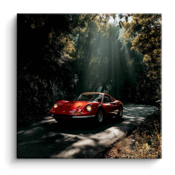 Waldfahrt inspiriert von Ferrari Dino - PVC-Bild matt
