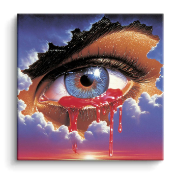 Surréaliste crying œil - tableau PVC mat