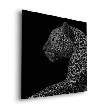 Leopard mit Jäger-Sternbild - Dibond-Bild matt