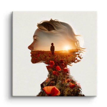 Floral Inner Reflection Canvas Art