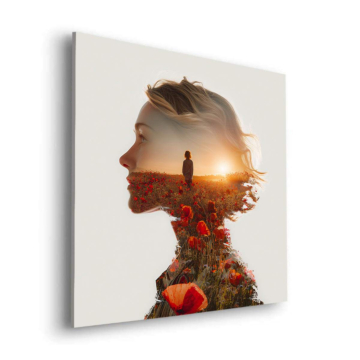 Florale innere Spiegelung - Dibond-Bild matt